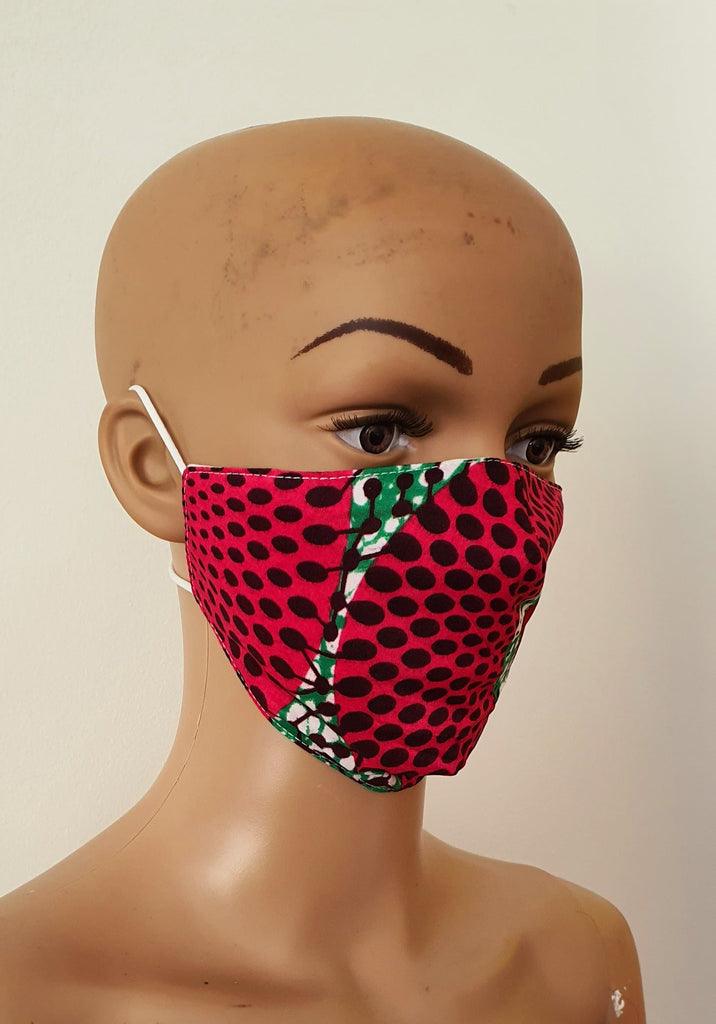 African Print Face Mask | Ankara Fabric Print Face Masks - Nneka - African Clothing from CUMO LONDON