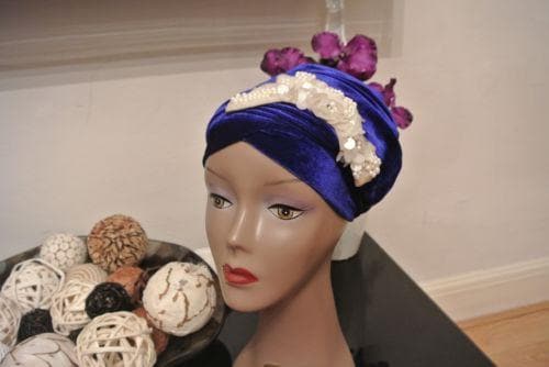 Women velvet Turban headwraps single wrap (Brooch Not Included) - African Clothing from CUMO LONDON