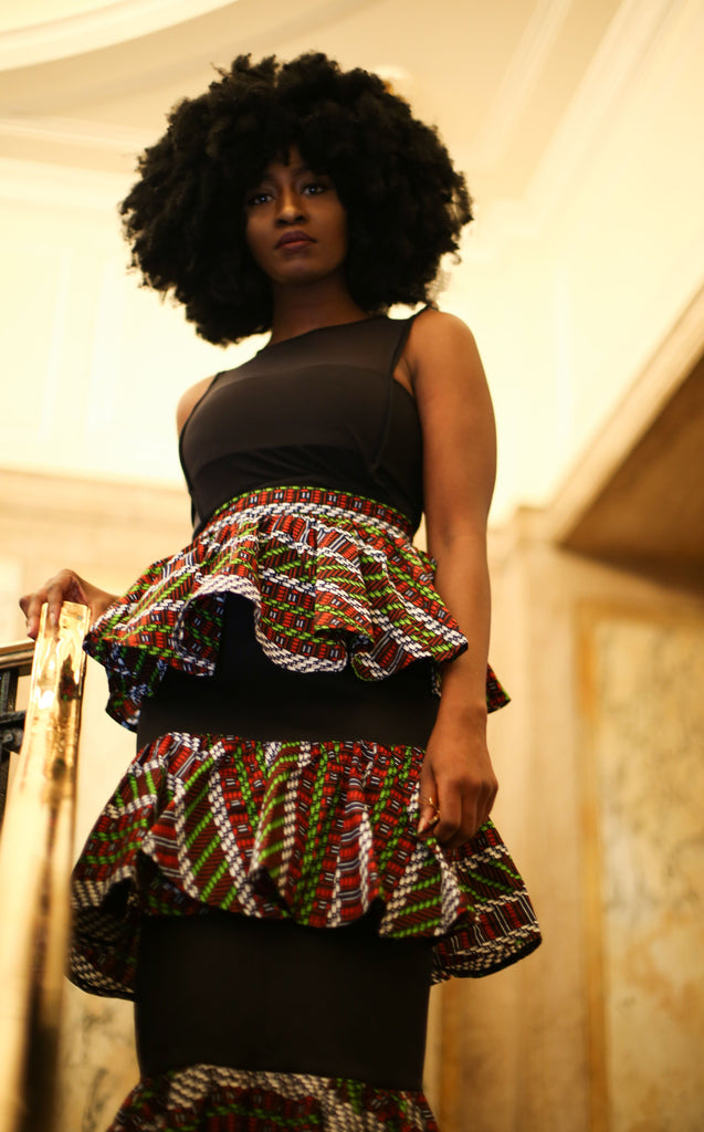 New in Mercedes African Print Ankara 3 Tier Skirts - African Clothing from CUMO LONDON
