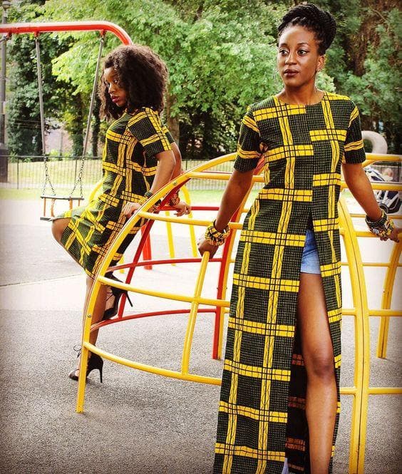 New in African Print Long Slit Top - African Clothing from CUMO LONDON