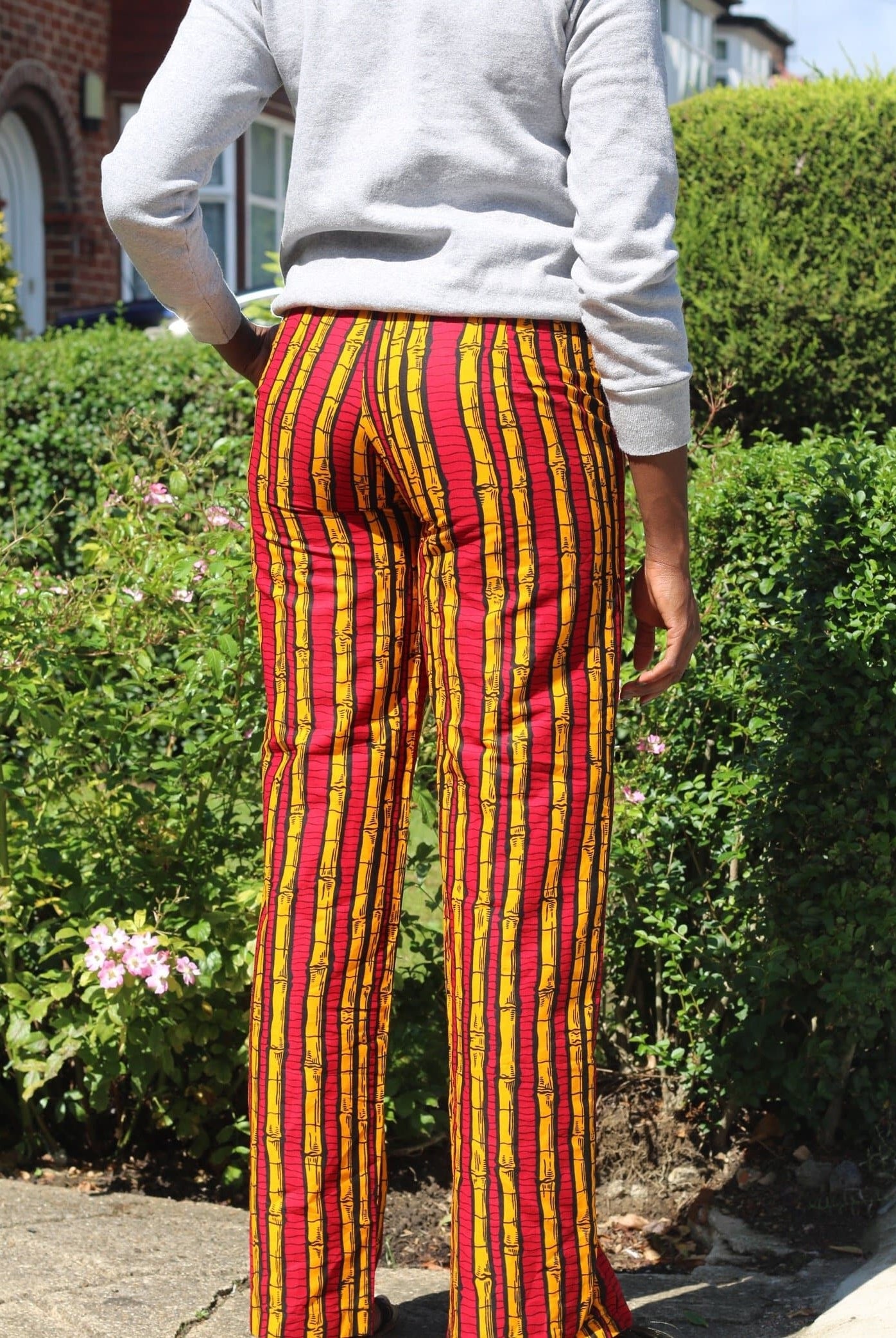 African Print Ankara Pallazo Trousers - Red - African Clothing from CUMO LONDON