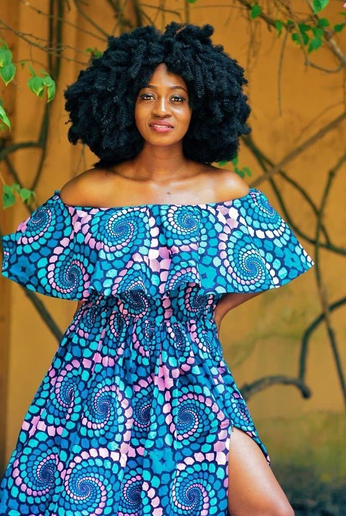 New in Alexa African Ankara Print off shoulder Maxi Dress - African Clothing from CUMO LONDON