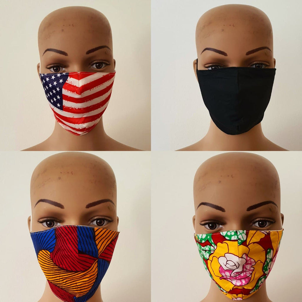African Print Cotton Facemask, Reusable Facemask - Bundle Offer: - African Clothing from CUMO LONDON