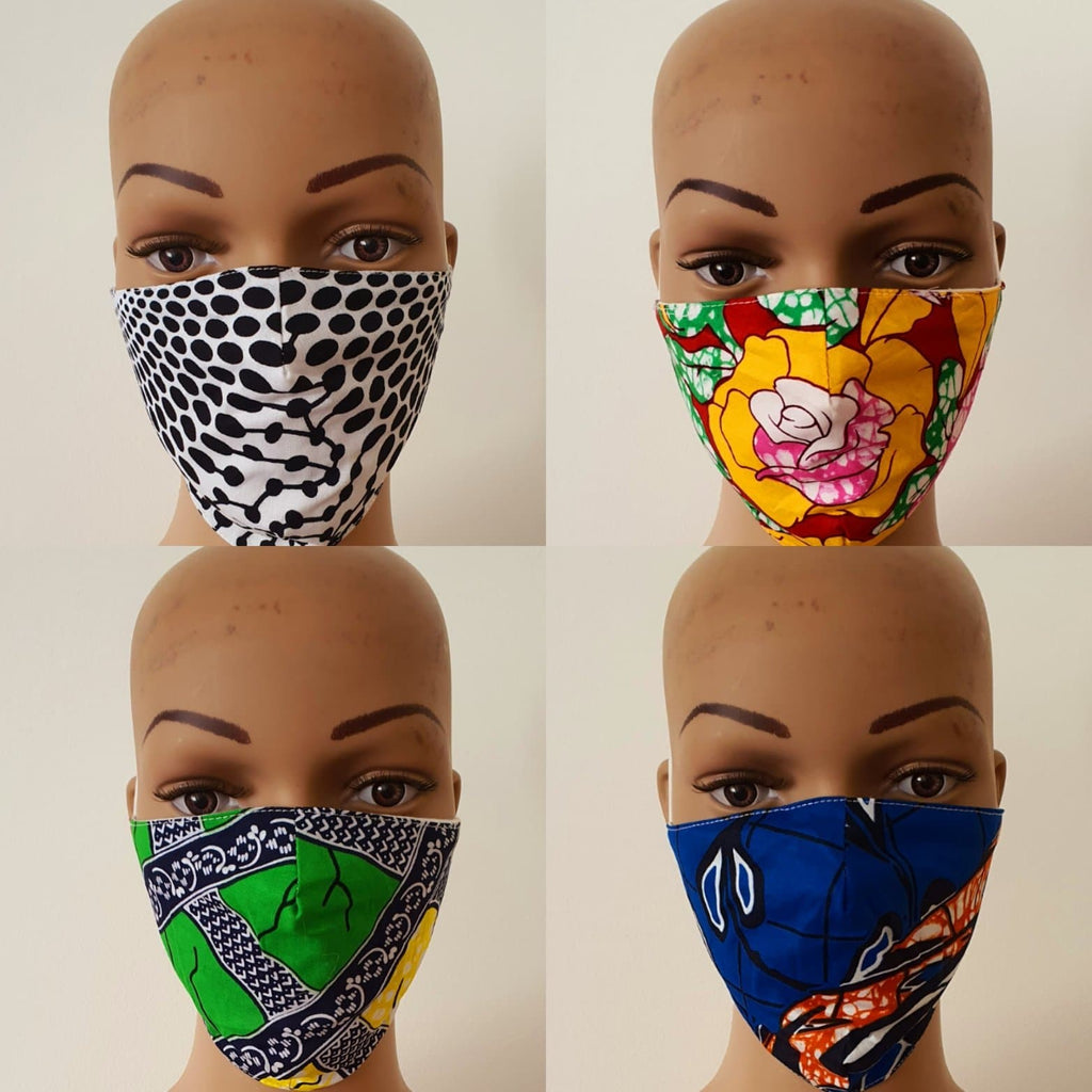 African Print Cotton Facemask, Reusable Facemask - Bundle Offer: - African Clothing from CUMO LONDON