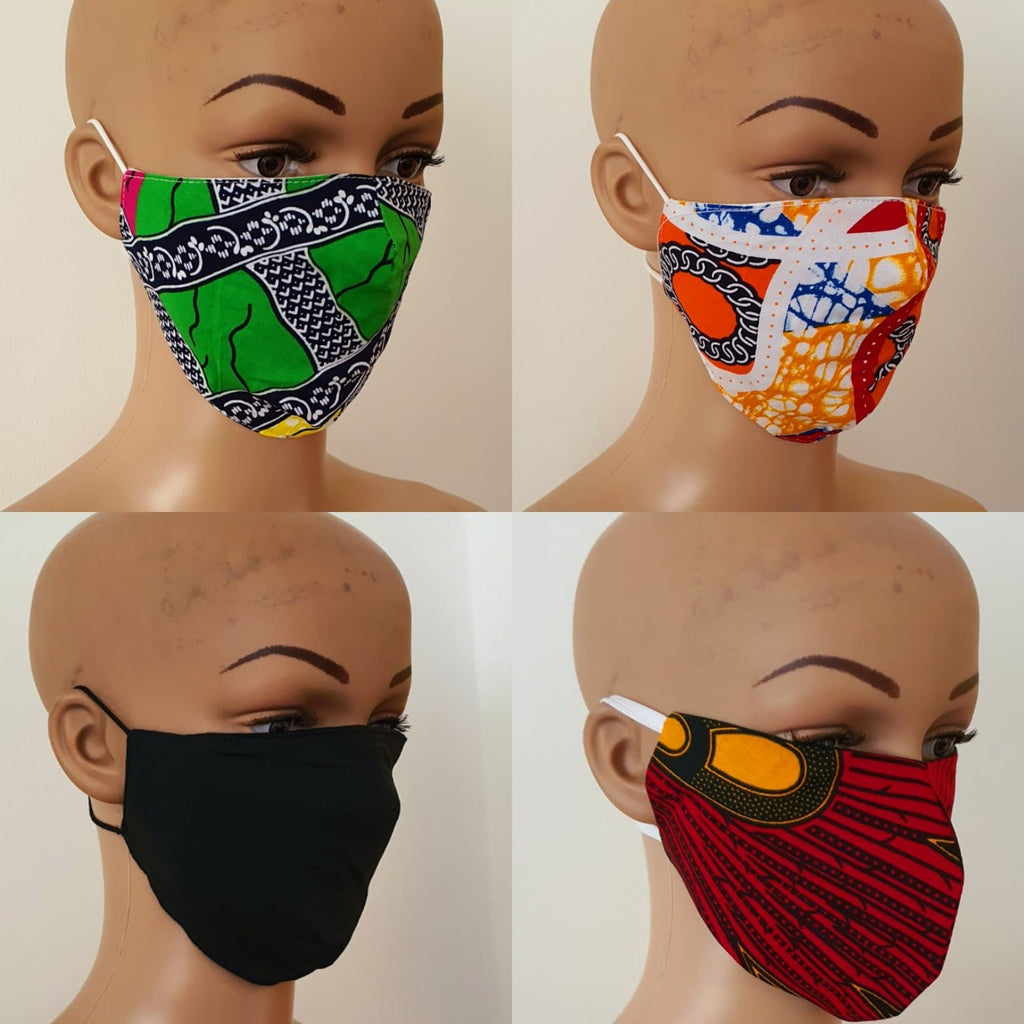 African Print Cotton Facemask, Reusable Facemask - Bundle Offer: - African Clothing from CUMO LONDON