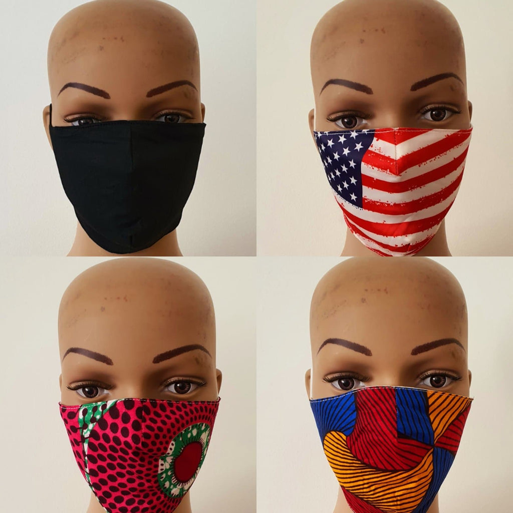 African Print Cotton Facemask, Reusable Facemask - Bundle Offer: - African Clothing from CUMO LONDON