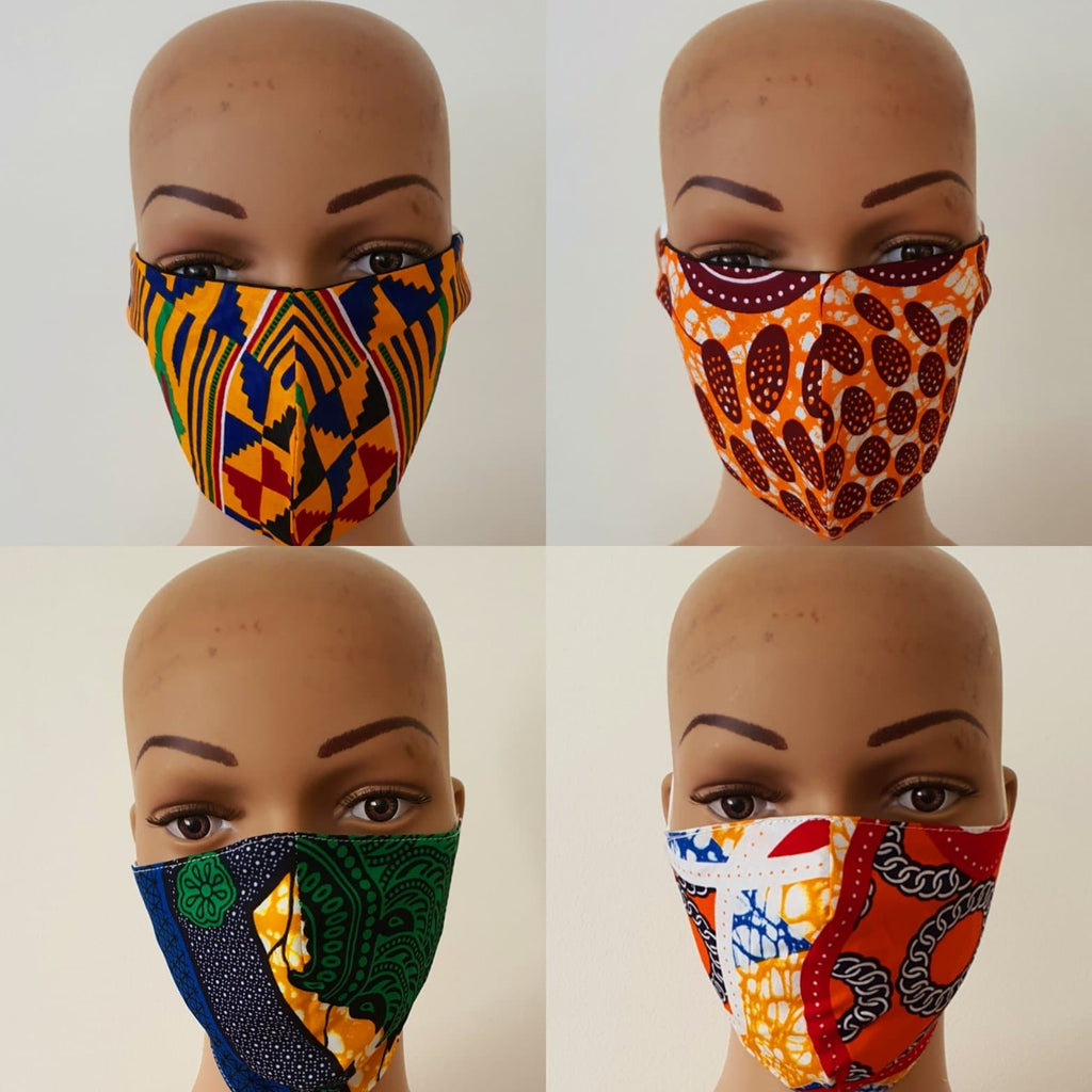 African Print Cotton Facemask, Reusable Facemask - Bundle Offer: - African Clothing from CUMO LONDON