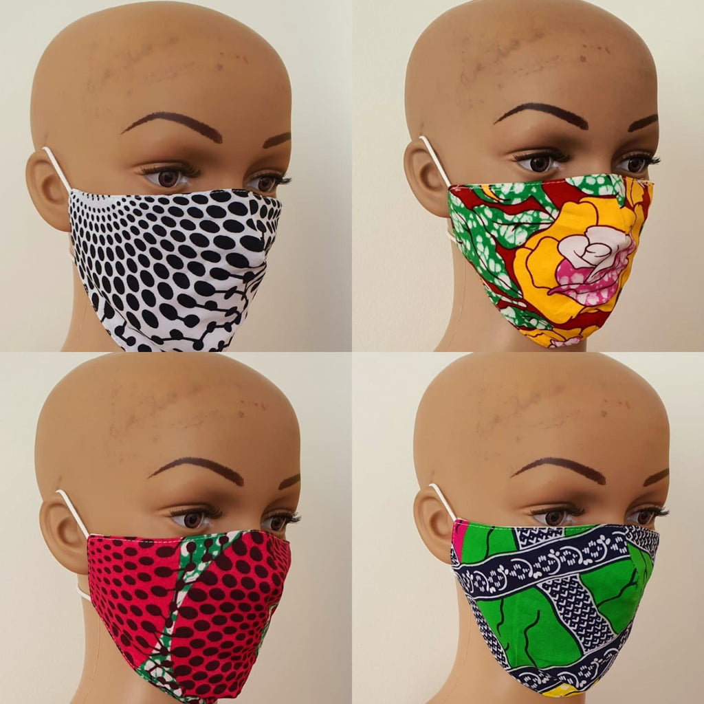 African Print Cotton Facemask, Reusable Facemask - Bundle Offer: - African Clothing from CUMO LONDON