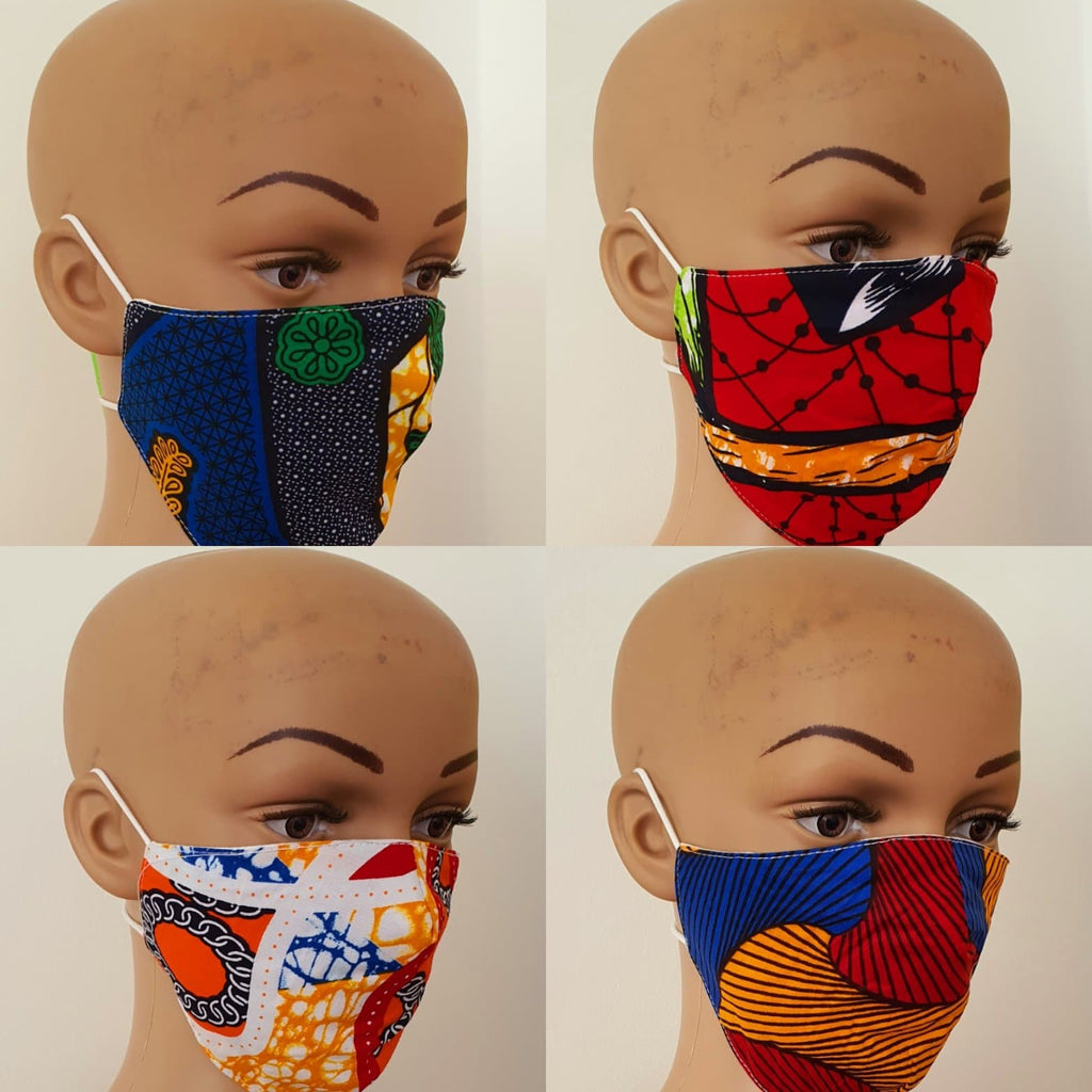 African Print Cotton Facemask, Reusable Facemask - Bundle Offer: - African Clothing from CUMO LONDON