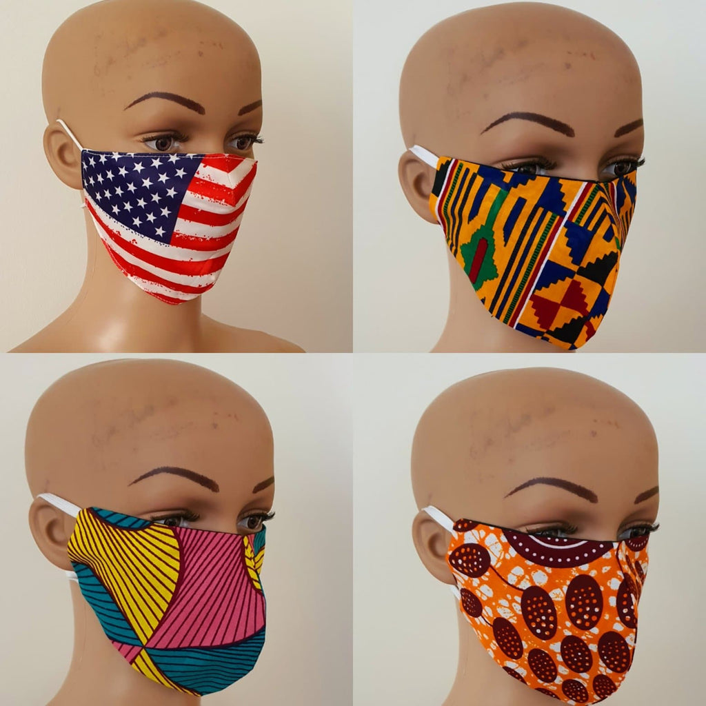 African Print Cotton Facemask, Reusable Facemask - Bundle Offer: - African Clothing from CUMO LONDON