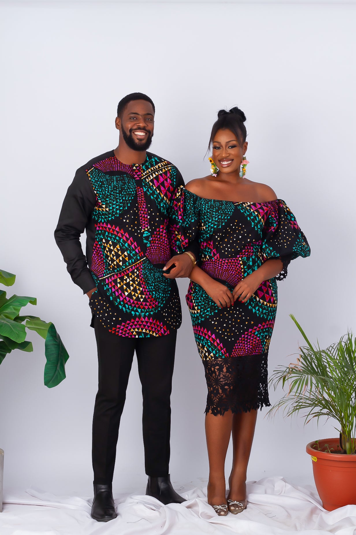 African Print Matching Outfits for African Couples | Shop CUMO London ...