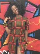 New in African Print Long Slit Top - African Clothing from CUMO LONDON