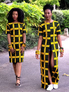 New in African Print Long Slit Top - African Clothing from CUMO LONDON