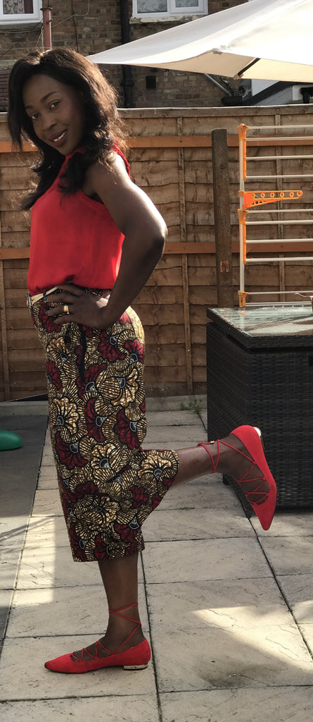African Ankara Print Women Calf-Length 3/4 Pants - African Clothing from CUMO LONDON