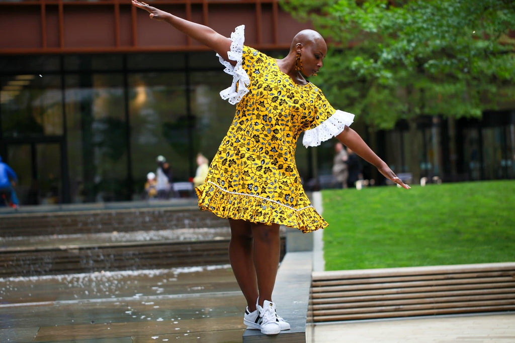 New in - African Print Ankara Shift Dress - Yellow - African Clothing from CUMO LONDON