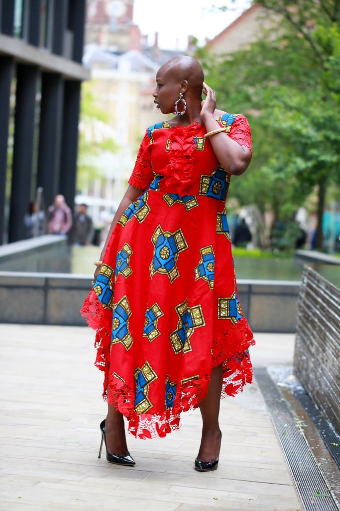 African Print Lace Midi Dress | Ghana African dress | Kente Dress | African dress | African print Dress | African Clothing Online  Shop | Short African dress | Mini African dress UK | African  dress UK |  african dress styles | african women's clothing | african outfit | kitenge dresses | Africa Dresses for Women | Ankara Styles for ladies | African dresses for work | Danshiki Dress | Trendy African Dress | Modern African Clothing | Modern African dress UK | African clothing UK | Black-owned fashion brand 