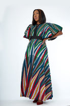 African Print Mixed Print Maxi Dress - Onome - African Clothing from CUMO LONDON