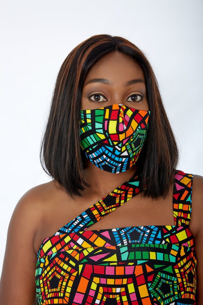 New in 3-D African Print Facemask | Reusable African Print Facemask - Zydanna - African Clothing from CUMO LONDON