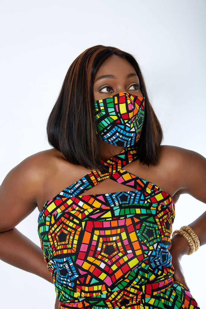 New in 3-D African Print Facemask | Reusable African Print Facemask - Zydanna - African Clothing from CUMO LONDON