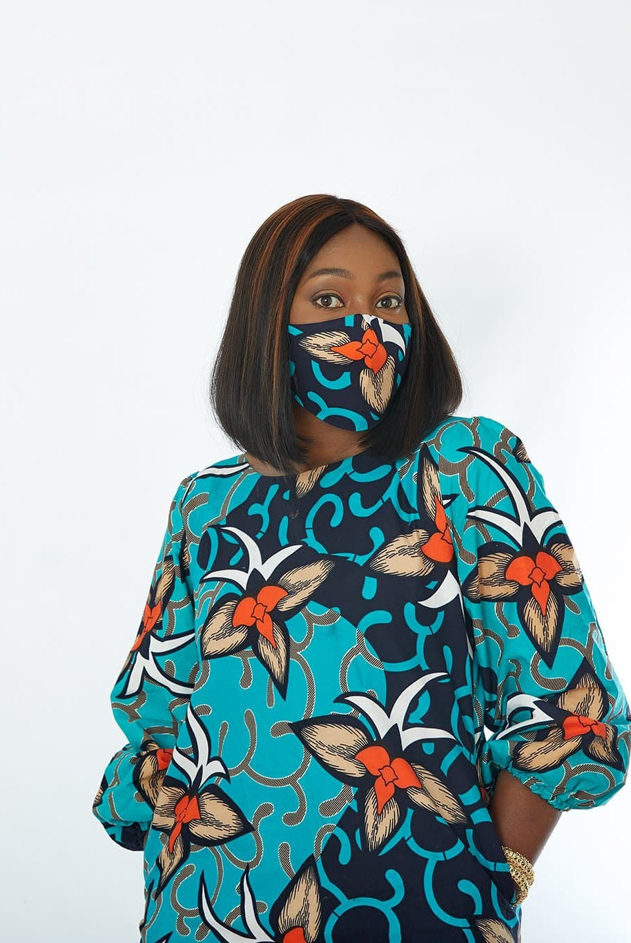 New in 3-D Reusable African Print Facemask | Ankara Print Facemask - Udo - African Clothing from CUMO LONDON
