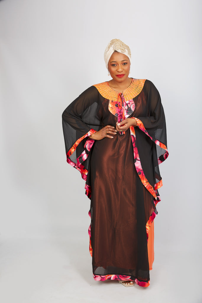 New In African Chiffon Kaftan Boubou Bubu Maxi Dress - Latoya - African Clothing from CUMO LONDON
