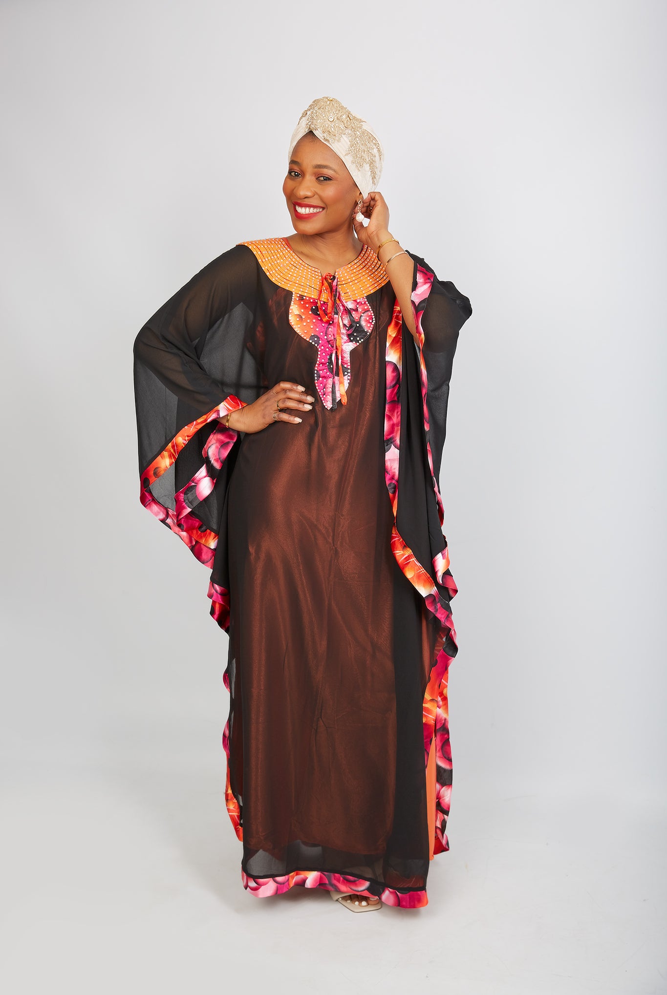 New In African Chiffon Kaftan Boubou Bubu Maxi Dress - Latoya - African Clothing from CUMO LONDON