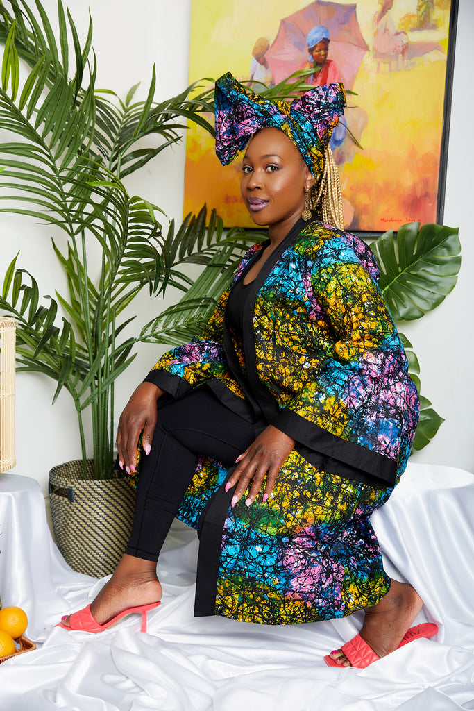 African Print Blazer | African print Jacket | African print Bomber Jacket | African Print Outerwear | Fall Fashion for African women | sustainable African Fashion | recycled African print clothing | Ethically sourced fashion | ethically sourced clothing | handmade clothing | African clothing for women | Ankara jacket | Tribal prints kimono | Floral African print clothing | Cotton Blazer | African print workwear | African clothing UK | Black-owned fashion brand | UK Based African Fashion Brand