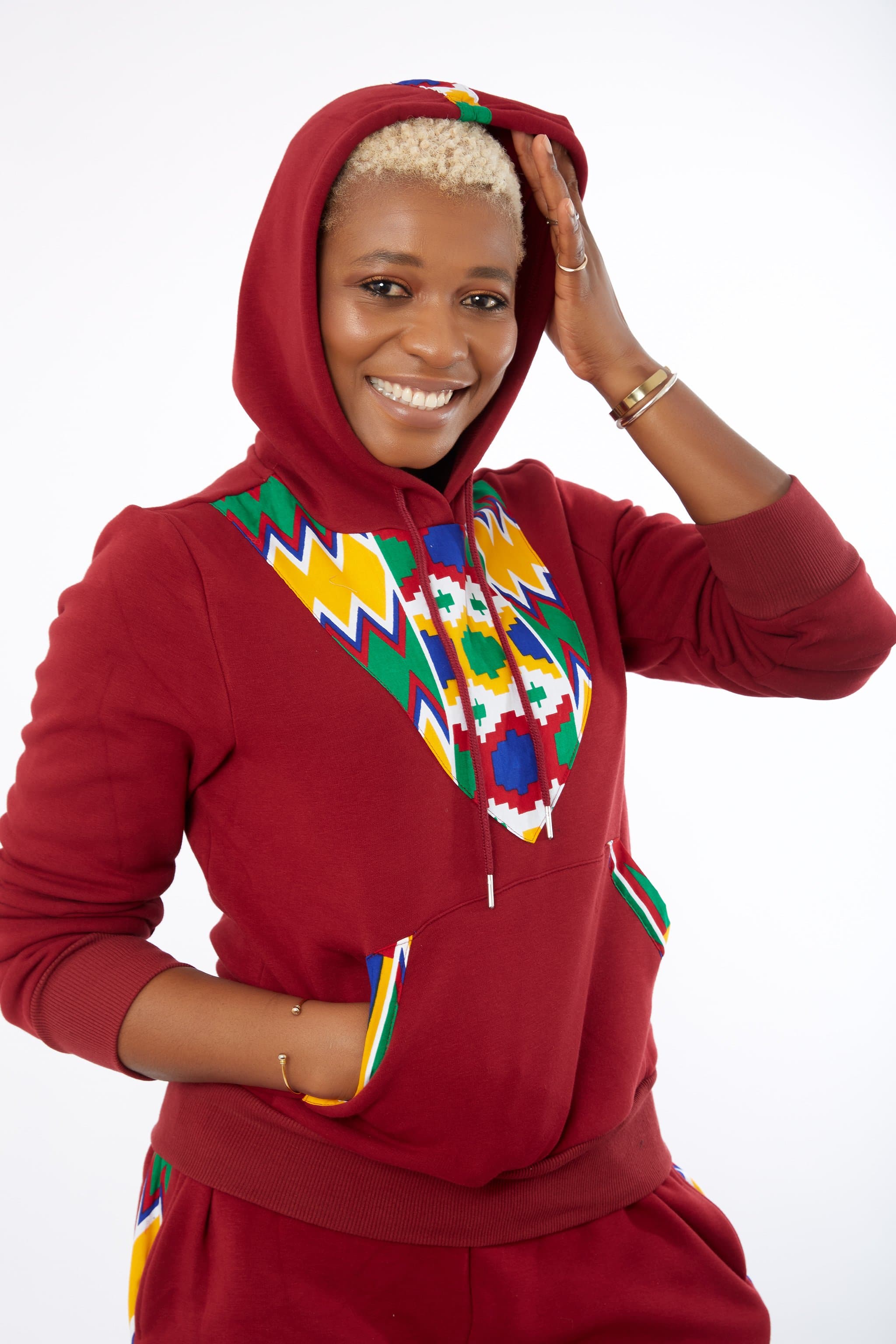 Shop African print hoodies Danshiki Print Activewear CUMO London CUMO LONDON