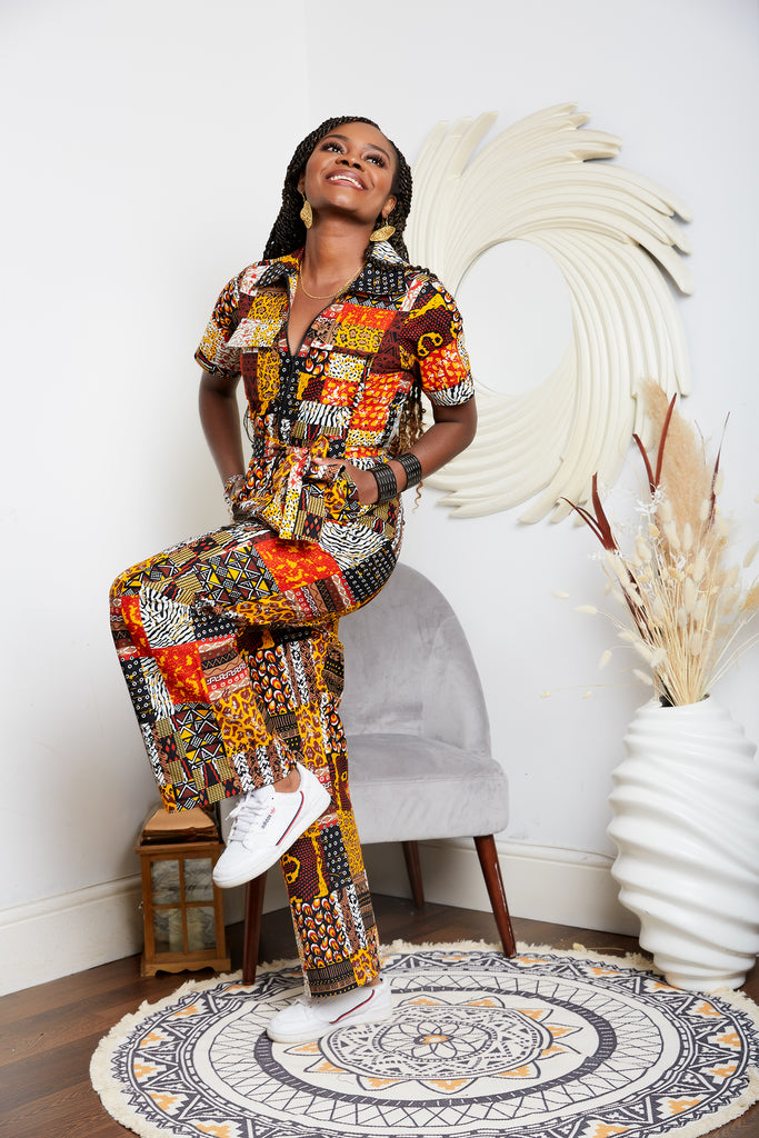 African Print Romper suit | African print Playsuit | African print Onesies | African Print Outerwear | Fall Fashion for African women | sustainable African Fashion | recycled African print clothing | Ethically sourced fashion | ethically sourced clothing | handmade clothing | African clothing for women | Ankara jacket | Tribal prints kimono | Floral African print clothing | Cotton Blazer | African print workwear | African clothing UK | Black-owned fashion brand | UK Based African Fashion Brand