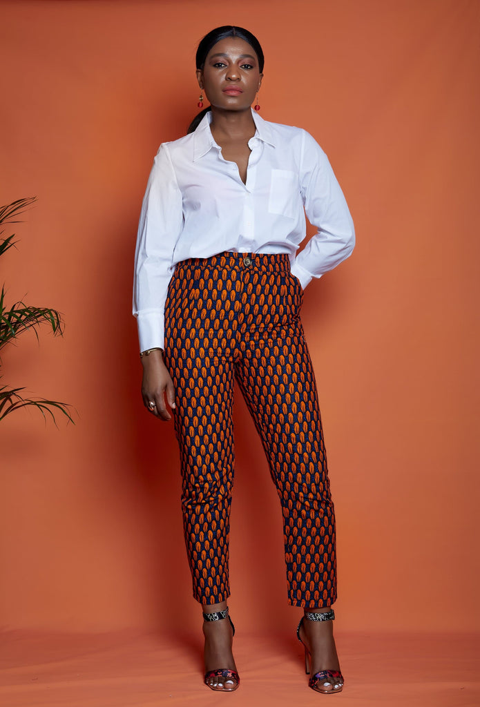 African Print Fitted Trousers - Deniola - African Clothing from CUMO LONDON