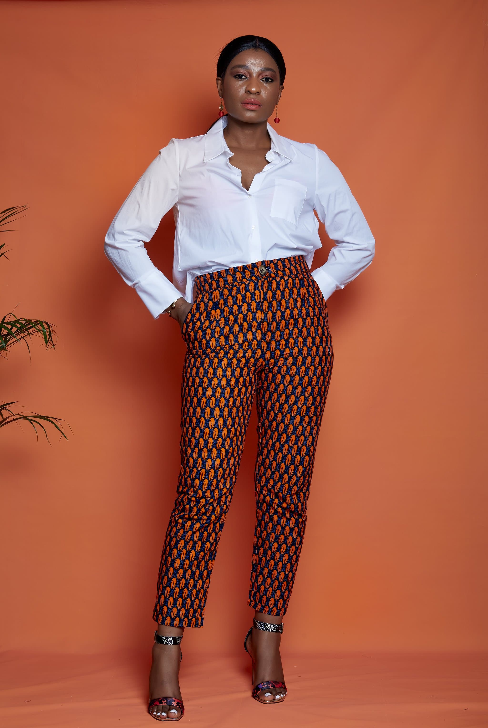 African Print Fitted Trousers - Deniola - African Clothing from CUMO LONDON