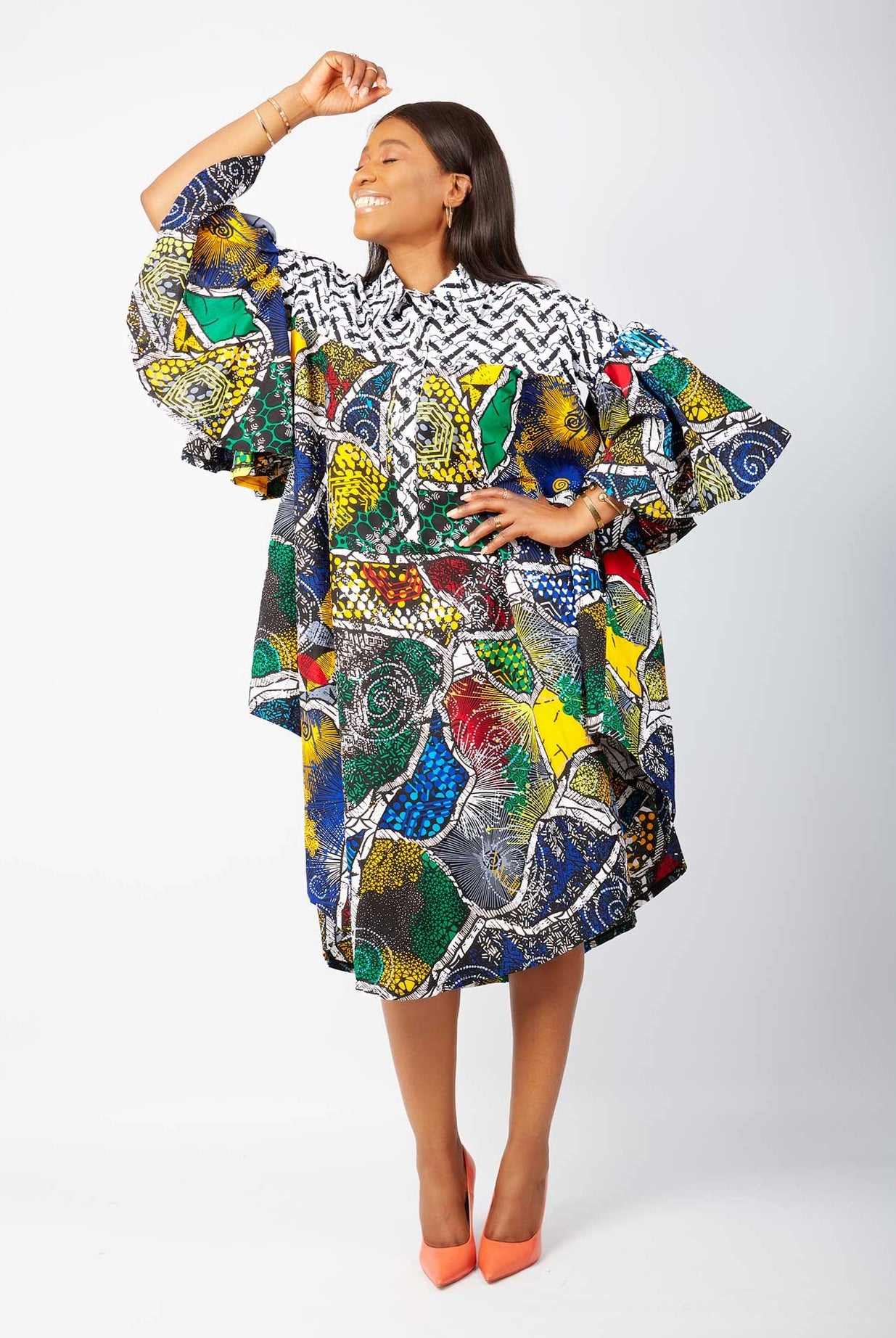 African print shirt dress | African dress | African print clothing store UK | Affordable African clothing