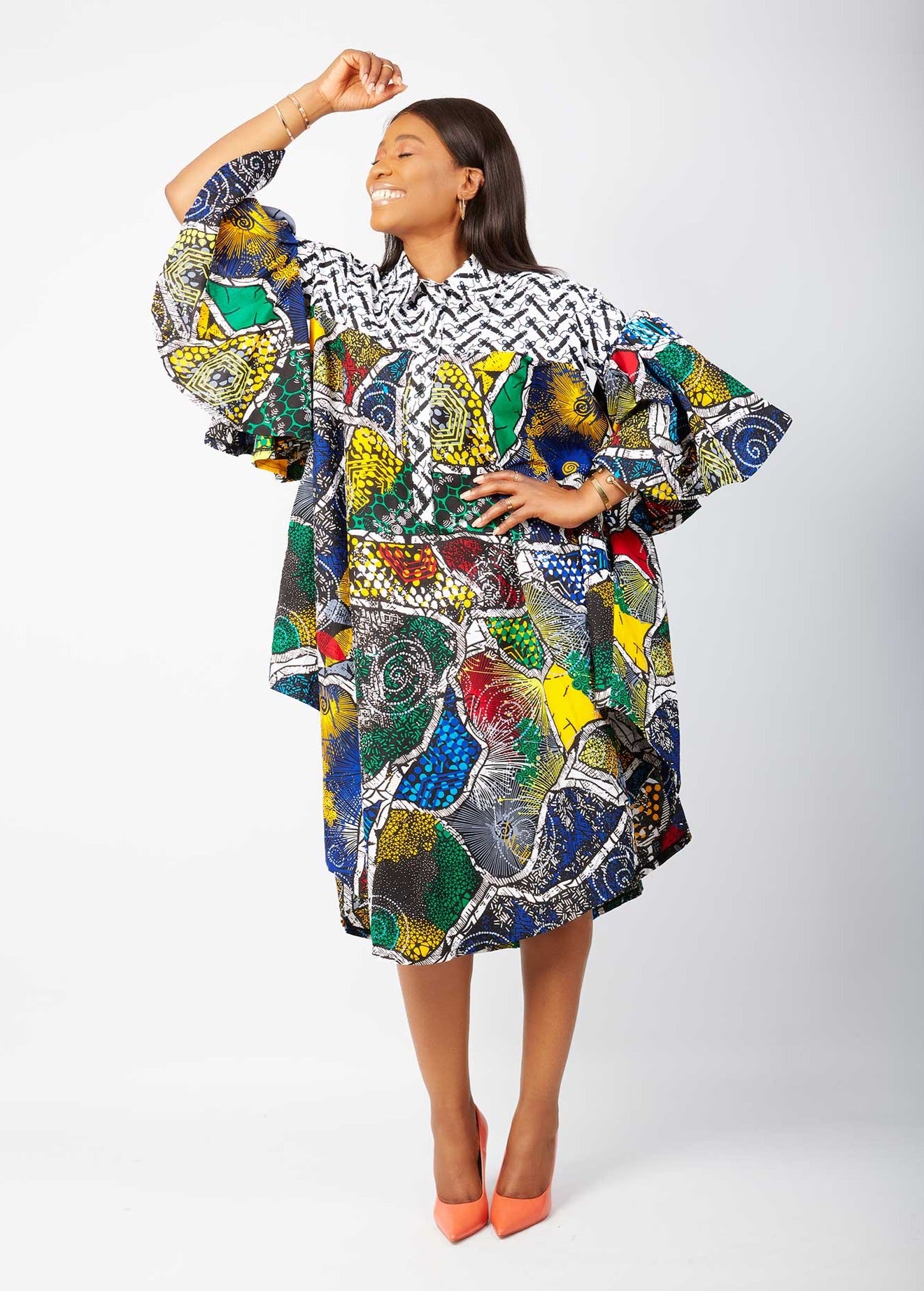 African print shirt dress | African dress | African print clothing store UK | Affordable African clothing