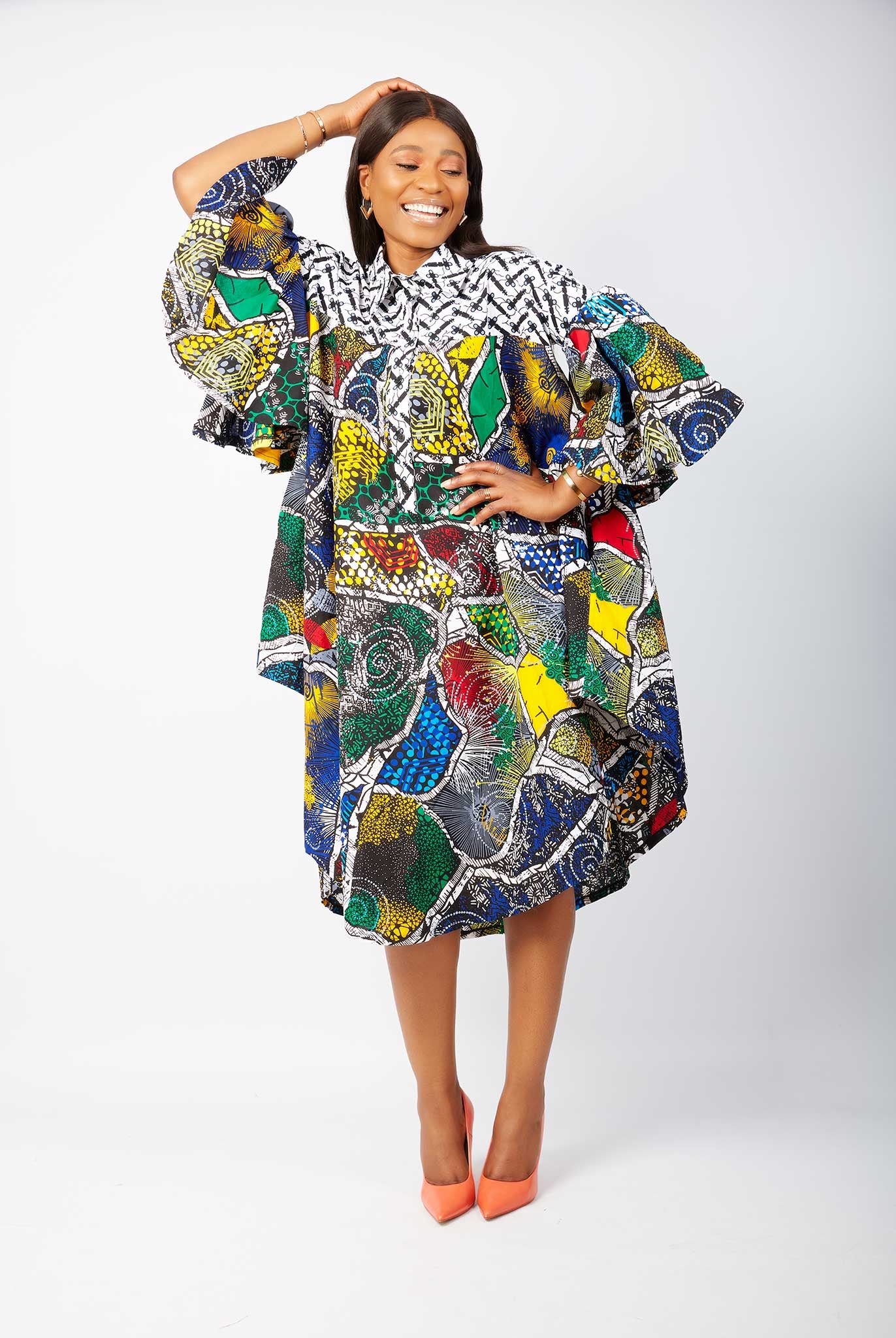 African Shirt dress | African Print CLothing online UK | Shop African clothing online