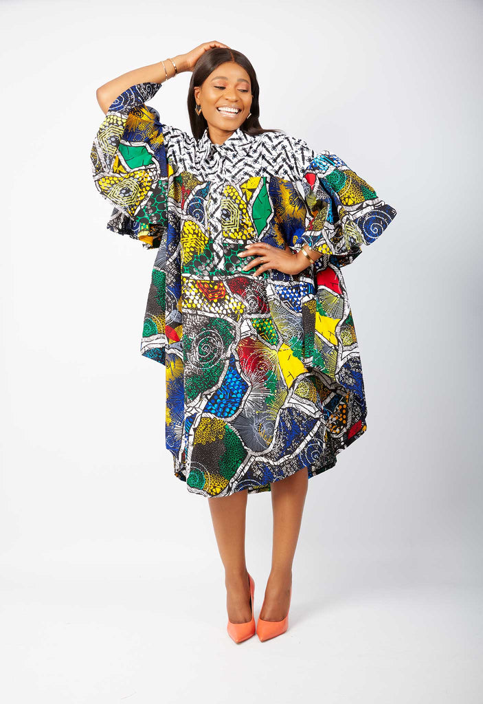 African Shirt dress | African Print CLothing online UK | Shop African clothing online