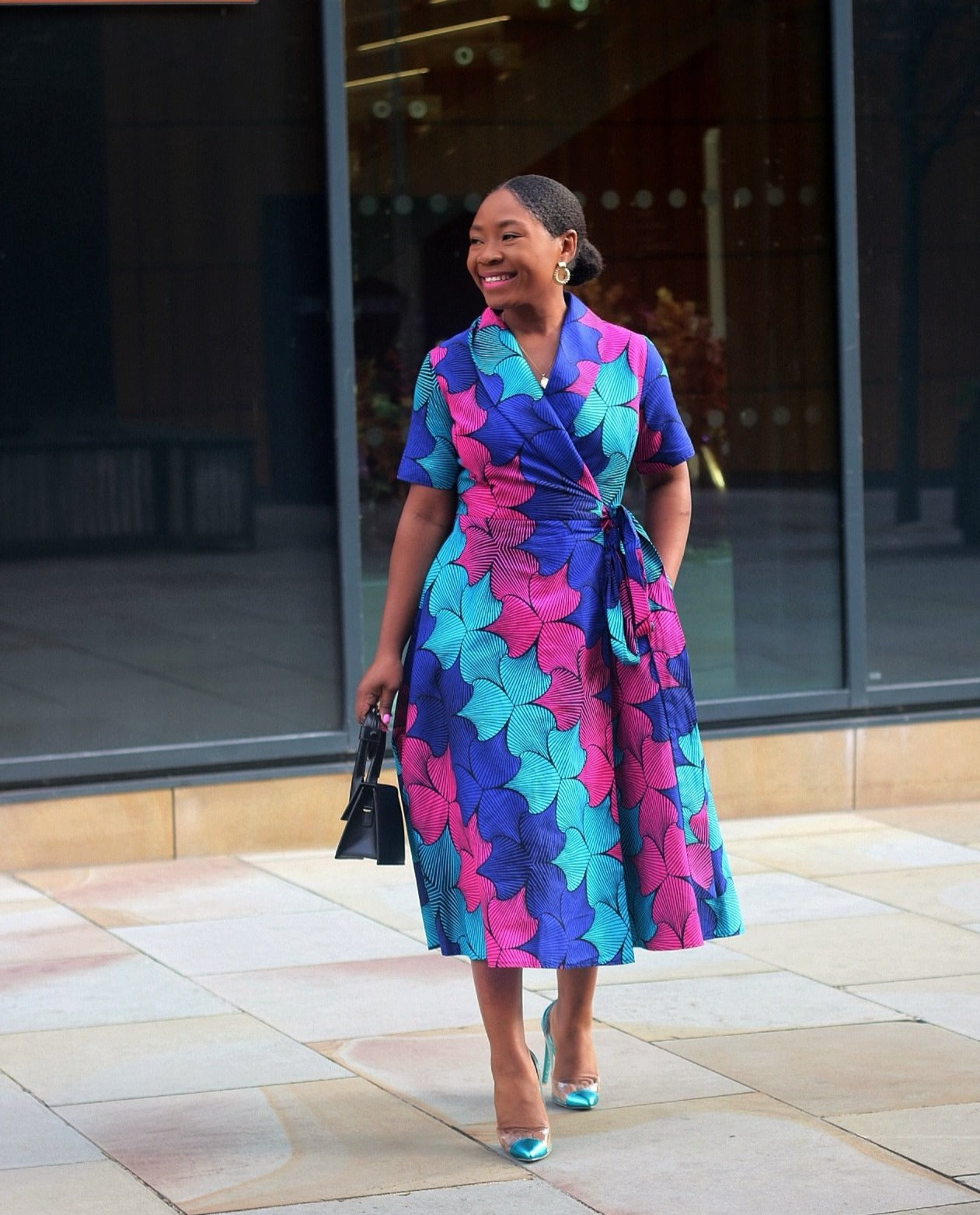 Layering an African Wrap Dress