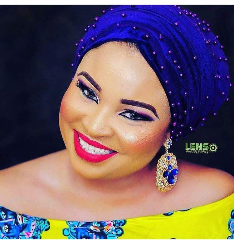 Double Beaded velvet Turban headwraps With Mesh Net in Royal Blue - African Clothing from CUMO LONDON