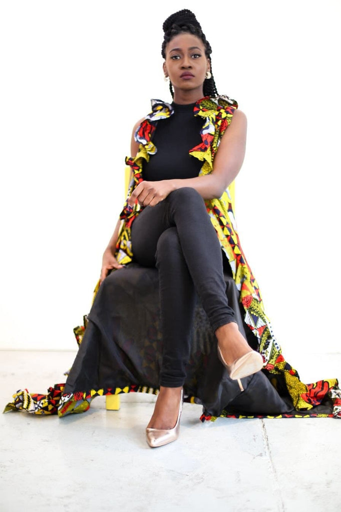 New in African Dutch wax Ankara Print Duster Kimono Set - African Clothing from CUMO LONDON