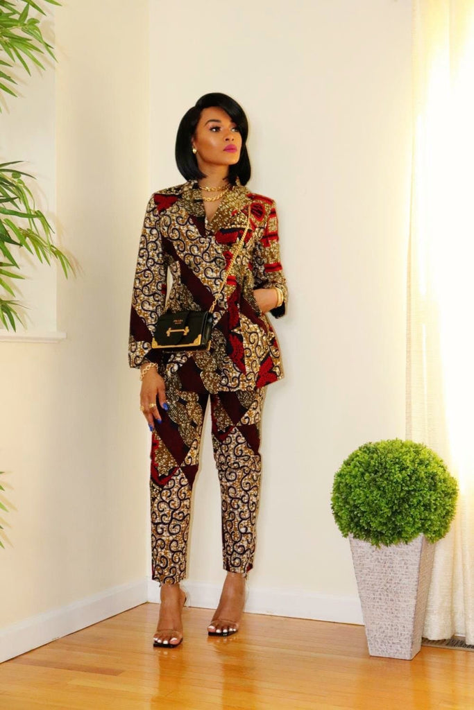African Print Fitted Trousers - Yemme - African Clothing from CUMO LONDON
