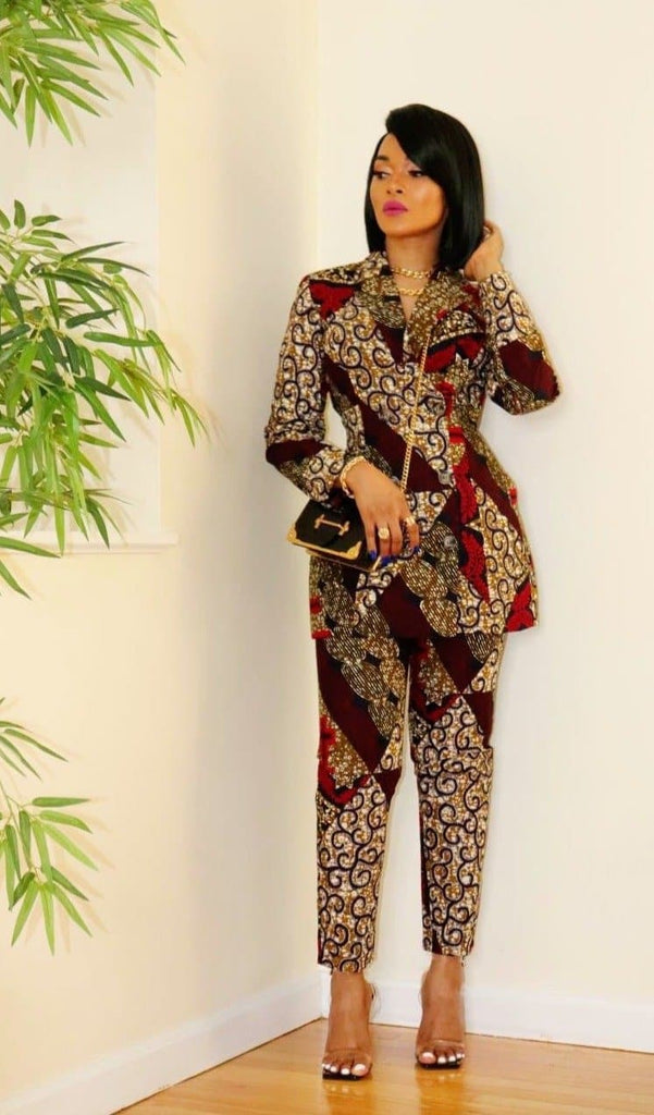 African Print Fitted Trousers - Yemme - African Clothing from CUMO LONDON