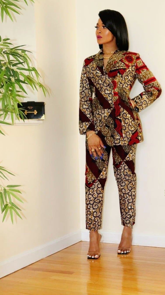 African Print Fitted Trousers - Yemme - African Clothing from CUMO LONDON