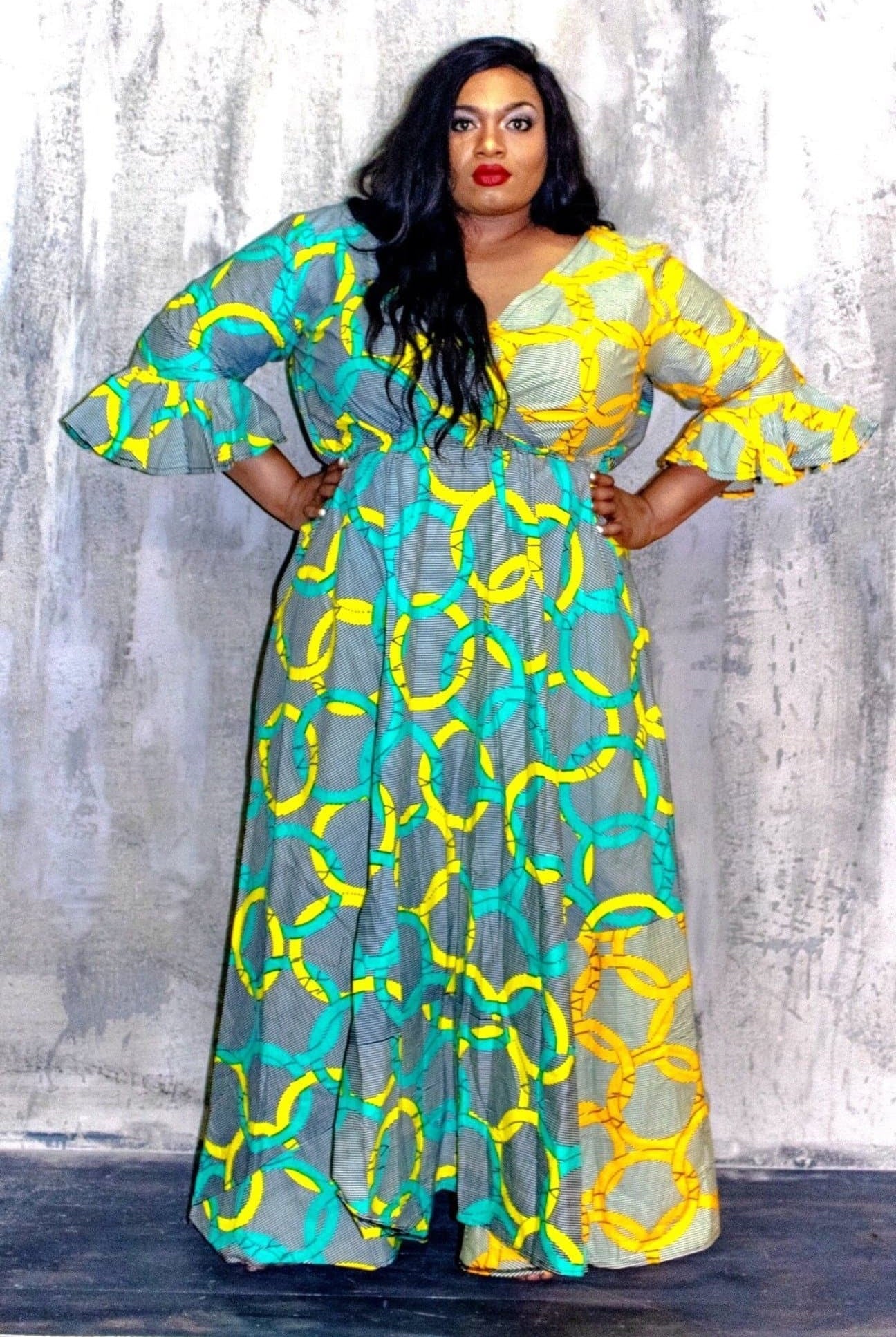 New in Akunna African Ankara Print A Line Maxi Dress - African Clothing from CUMO LONDON