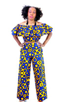 New in 2 Pcs African Print Ankara Off Shoulder Crop Top and Trouser Set - African Clothing from CUMO LONDON