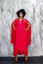 Lolo Red Lycra Maxi Dress - African Clothing from CUMO LONDON