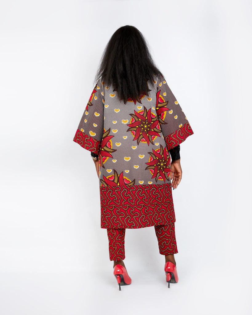 New In Embellished Kolia African Ankara Combo Print Midi Jacket (matching Trouser sold separately) - African Clothing from CUMO LONDON