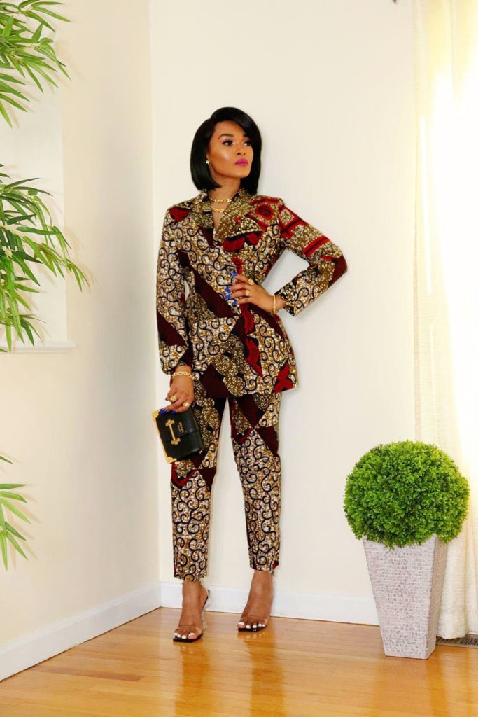 African Print Fitted Trousers - Yemme - African Clothing from CUMO LONDON