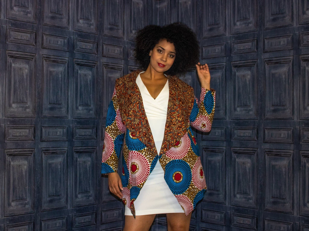 New in African Print Ankara Midi Reversible Jacket - African Clothing from CUMO LONDON