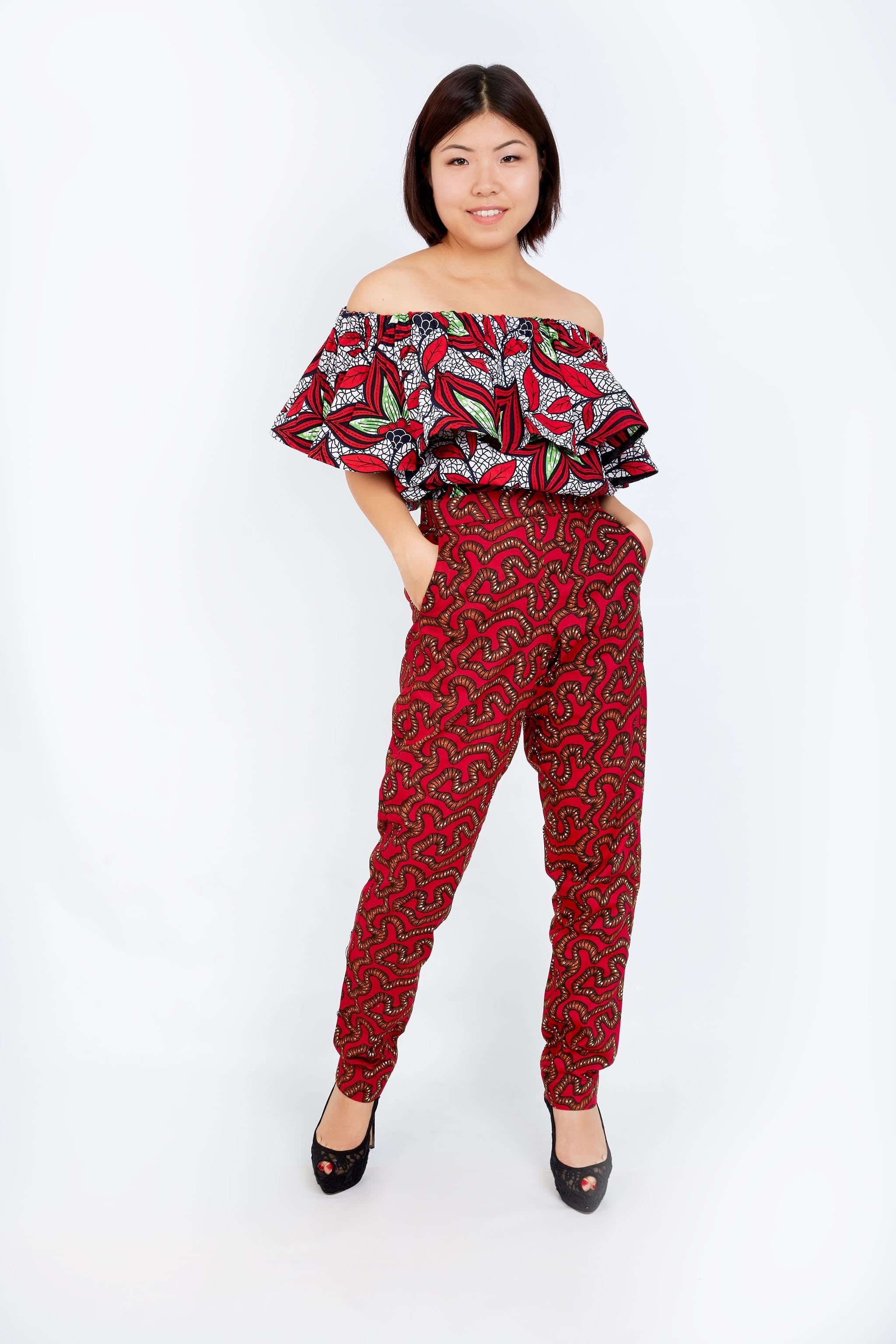 New in - Erikka African Print Ankara Pencil Trousers - African Clothing from CUMO LONDON