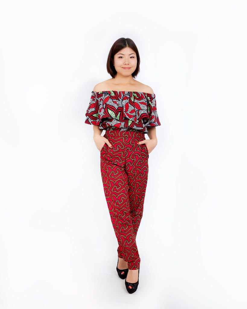New in - Erikka African Print Ankara Pencil Trousers - African Clothing from CUMO LONDON