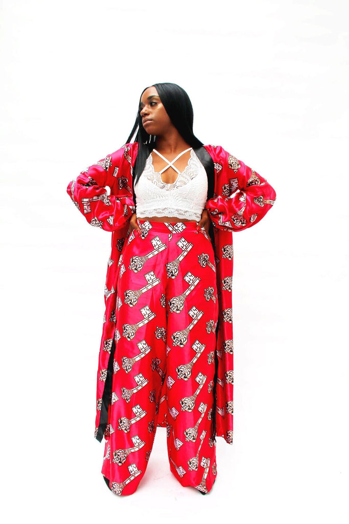 Cece Kimono Set in African Print Ankara Silk - African Clothing from CUMO LONDON